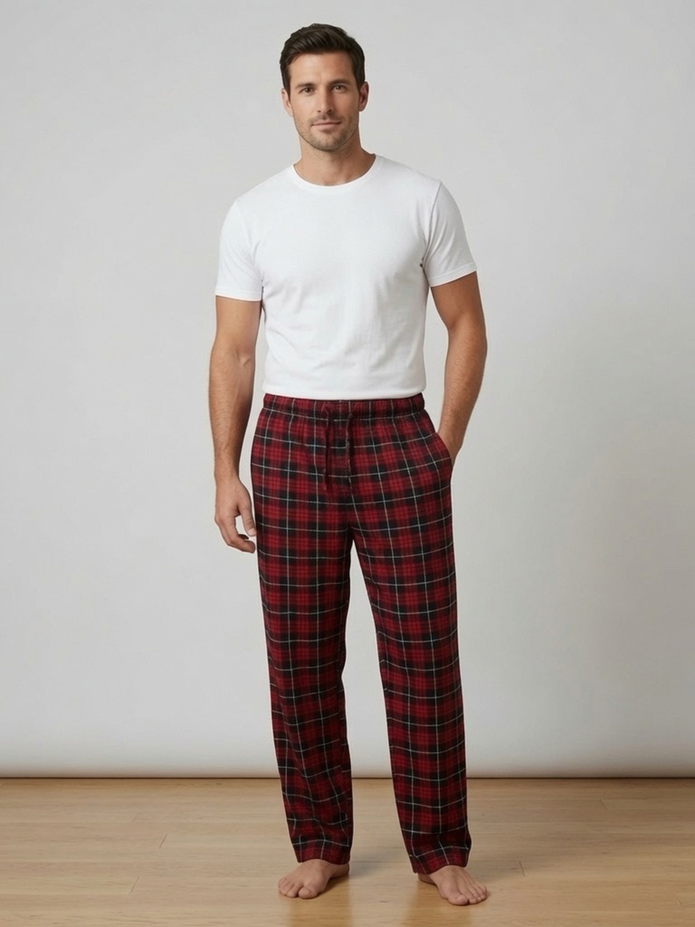 Preswick & Moore Red Black White Plaid Sleep Pants